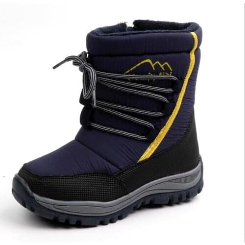 Winter Children Boots For Kids Shoes Girls Boots Boys Shoes Lace-up Warm Outdoor Kids Snow Boots Plush Fashion Footwear