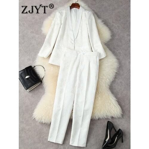 Женские деловые брючные костюмы ZJYT China At AliExpress