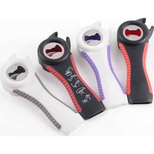 1PC 5 in 1 Multi function multi-function Stainless Steel plastic Can Jar bottle Open Can Opener Beer Good Kitchen Tool OK 0898