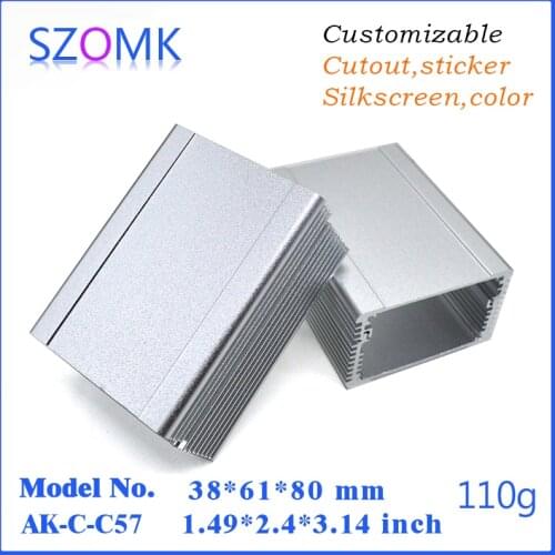 1 pc, szomk aluminum box enclosure electronics 38*61*80mm aluminum extrusion for power supply extruded aluminum cabinet