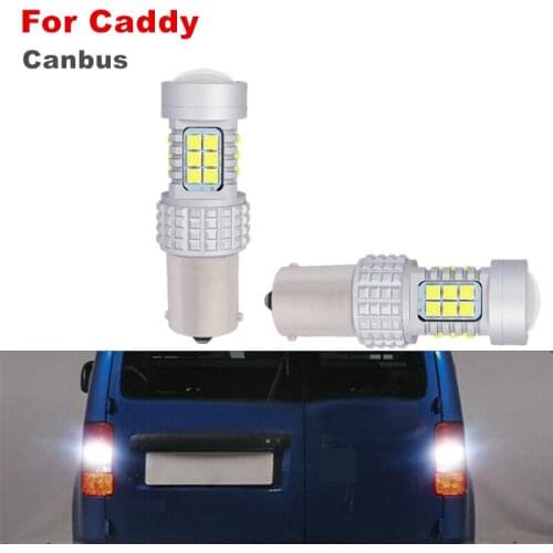 2pcs/lot 1156 3030 P21W Ba15s 30SMD Canbus White LED Reverse Backup Light For VW Caddy MK2 MK3 MK4 1996-2018