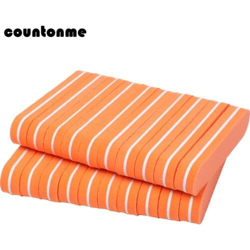 20pcs/lot Mini Nail File Sponge Buffer Block Orange Sponge 100/180 Double Side Nail Care Buffing Sandpaper Nail Art Salon Tools