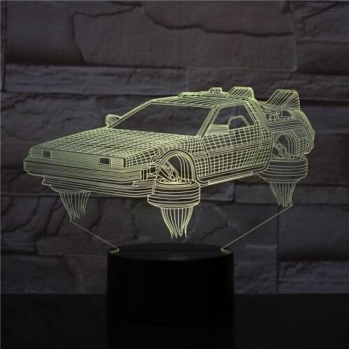 3D Lamp Back To The Future Vehicle Car Novel Present for Movie Fans Bright Base Atmosphere Dropshipping Led Night Light Lamp
