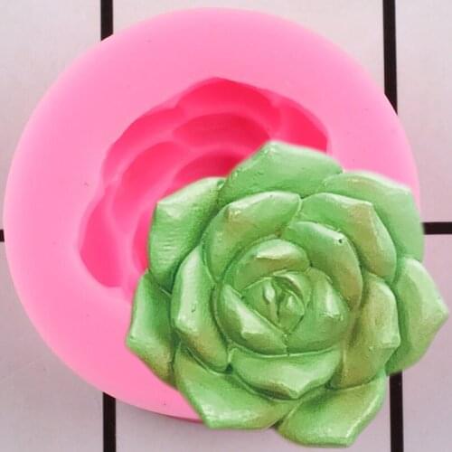 3D Succulent Plant Silicone Mold Cupcake Topper Fondant Cake Decorating Tools Chocolate Gumpaste Mould Polymer Clay Candy Molds