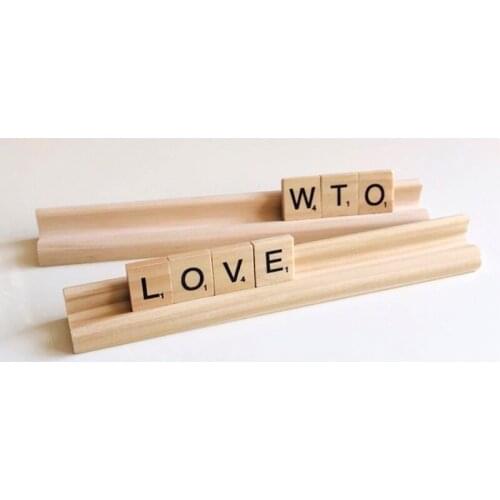 4 Pieces Wooden Domino Racks Domino Tiles Holder Wood Domino Holders Organizer Tray Wooden Racks for Mexican Train