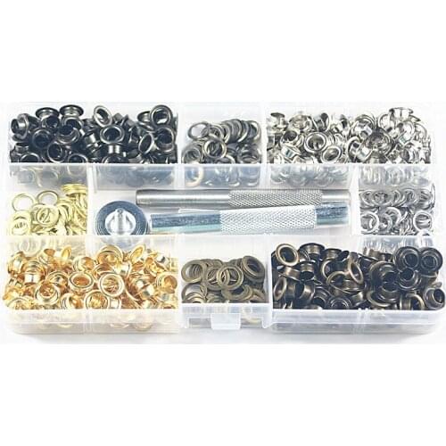 400sets 6mm Metal Eyelets Leather Craft Repair Grommets with Grommet Scrapbooking DIY Clothes Accessories with Fixing Tools