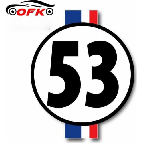 Car Stickers Decor Motorcycle Decals for Herbie The Love Bug 53 Decorative Accessories Creative Waterproof PVC