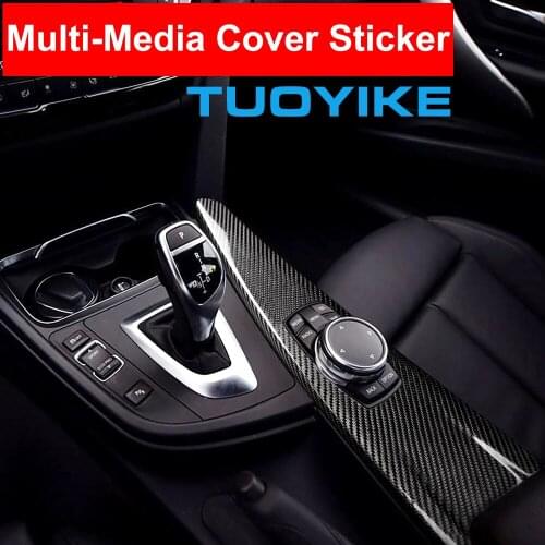 Car Styling LHD Left Carbon Fiber Console Central Multi-Media Panel Cover Trim Sticker For BMW 3/4-Series F30 GT F34 F33 F34 F36