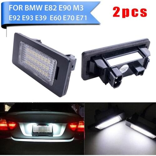 2pcs Car Light For BMW E90 M3 E92 E70 E39 F30 E60 E61 E93 License Plate Number Lights 6000-6500K High Brightness 7.3*3.2*3cm