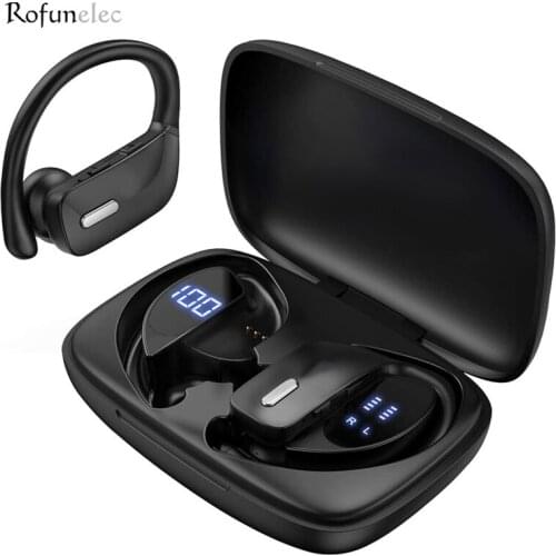 Wireless Headset Bluetooth Head phones Bass Inear Earhook Earbuds Waterproof Microphone Earphone for Sports Business Drivers