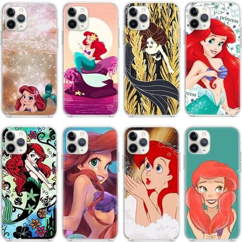 The Little Mermaid lovely For Apple iPhone 12 11 Pro Max mini XS Max XR X 8 7 6 6S Plus 5S SE 2020 Transparent Phone Case