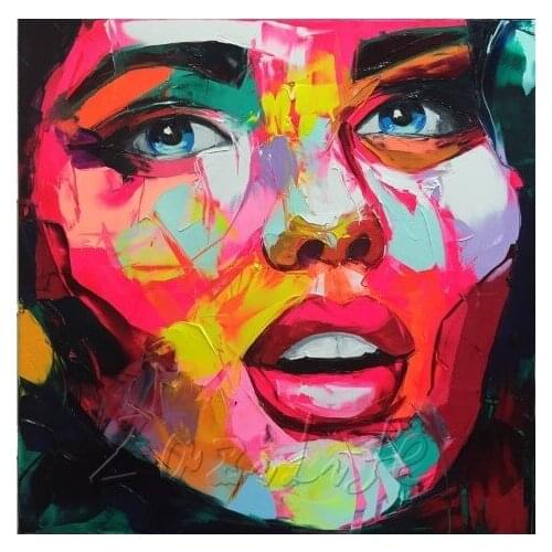 Francoise Nielly canvas Palette knife portrait Face oil painting acrylic hand painted wall Art home decor pictures living room