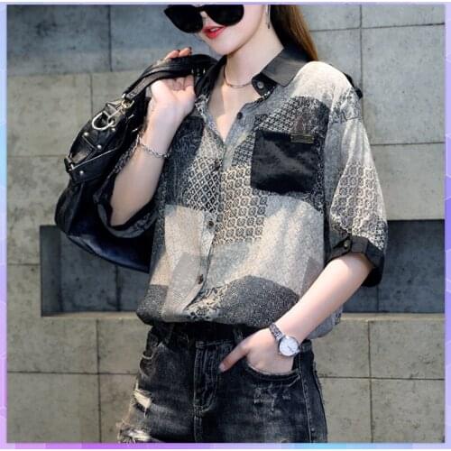 Retro Plaid T-shirt Female Short-sleeved Top Ladies Summer Loose Thin Tshirt Fashion Cotton Linen Top Casual Korean Tee Shirt