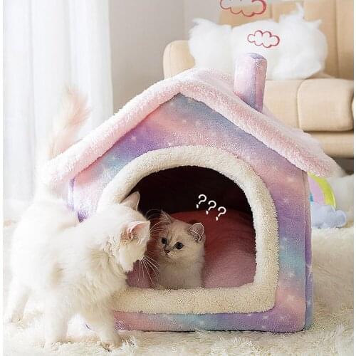 Cat Nest Four Seasons Universal House Type Small Dog Closed Cat Nest Removable And Washable Spring And Autumn Pet Cat Supplies
