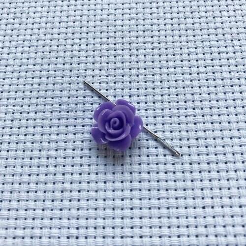 Rose flower needle minder to keep track of your needle cross stitch accessories