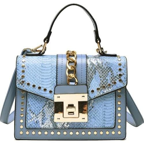 Classic Snakeskin Pattern Shoulder Bags 2021 Fashion Square PU Leather Crossbody Bags Women Luxury Designer Handbags Sac A Main