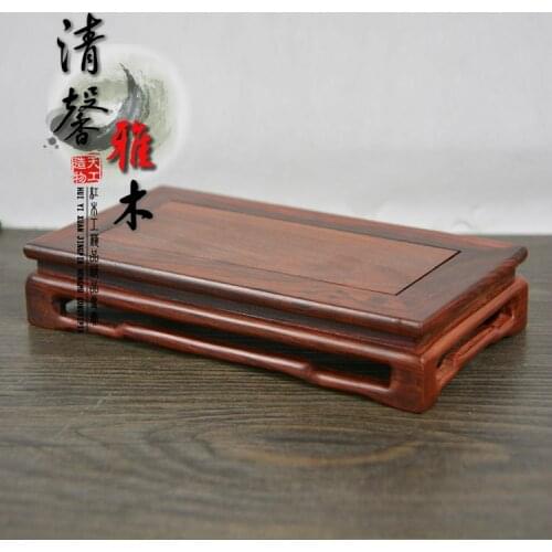 Red wood for rectangular stone vases Min dynasty type kettle seal bonsai furnishing articles of Buddha base