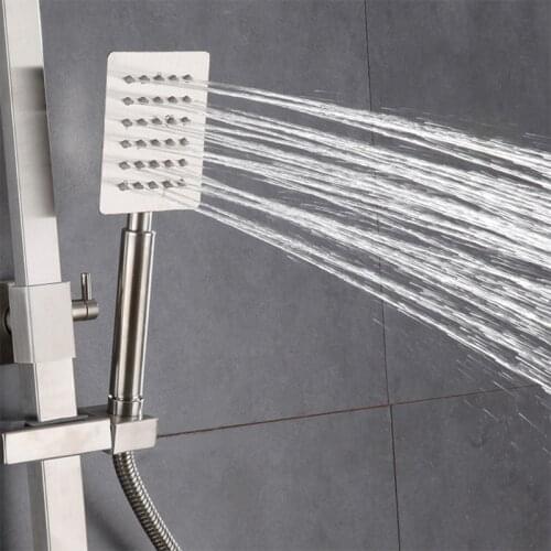 1PC Handheld Showerhead 304 Stainless Steel Metal Shower Head Rubber Washers Spray Face Water Saving Handset Holder