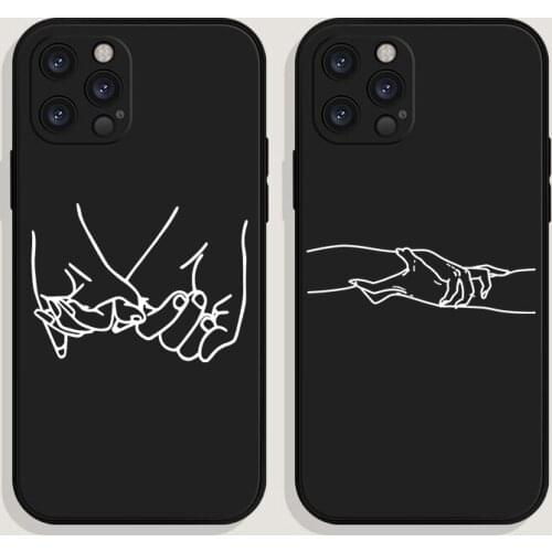 Minimalist Line Sexy Couple black Phone Case for iPhone 11 12 13 pro XS MAX 8 7 Plus X XR 13MINI 13pro 13promax cover