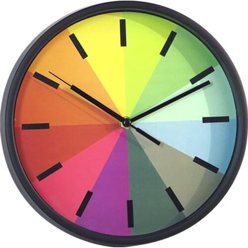 Multi-color rainbow living room sofa wall clock childrens clock gift clock custom