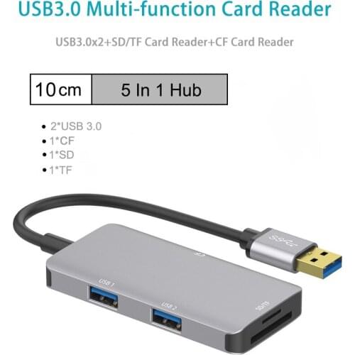 Multi-function high speed usb3.0 hub adapter splitter Hub/SD/TF/CF cardreader for macbook air computer pc laptop Docking Station