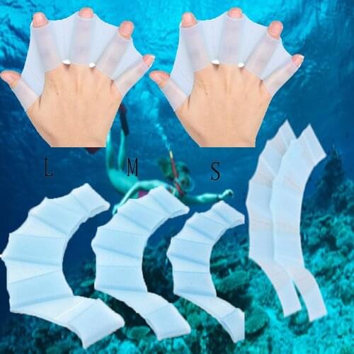 Multi-size Soft Silica Gel Gloves Swimming Fingernet Webbed Gloves Diving Tools A Pair