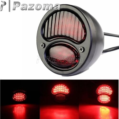 Motorcycle Stainless Steel LED Duolamp Taillight Brake Stop Light for Cafe Racer Chopper Bobber Scrambler