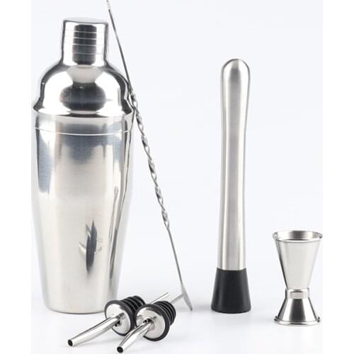 6Pcs Cocktail Shaker Set Stainless Steel Liquor Wine Cocktail Shaker Bar Wine Mixer Set Bartender Cocktail Hand Shaker Tool Kit