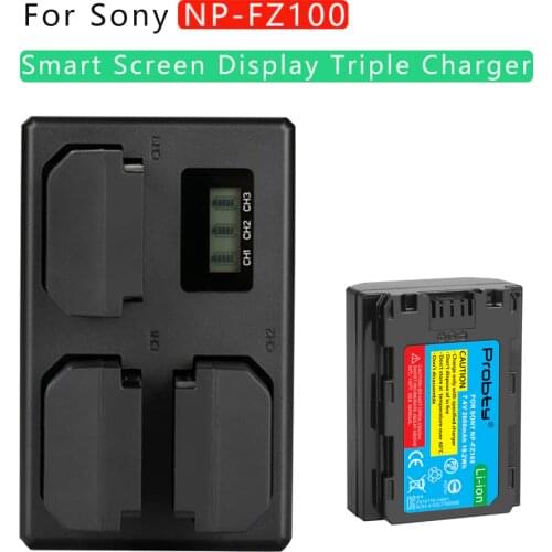 NP-FZ100 NPFZ100 NP FZ100 2600mAh Battery + 3 card slots LCD Charger For Sony NP-FZ100, BC-QZ1, Sony a9, a7R III, a7 III,A6600