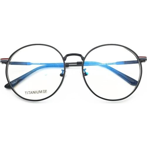 2019 New Arrival Titanium Big Round Frame Ultralight Men Women Prescription Eyeglasses Retro Optical Frame Eyewear 18068