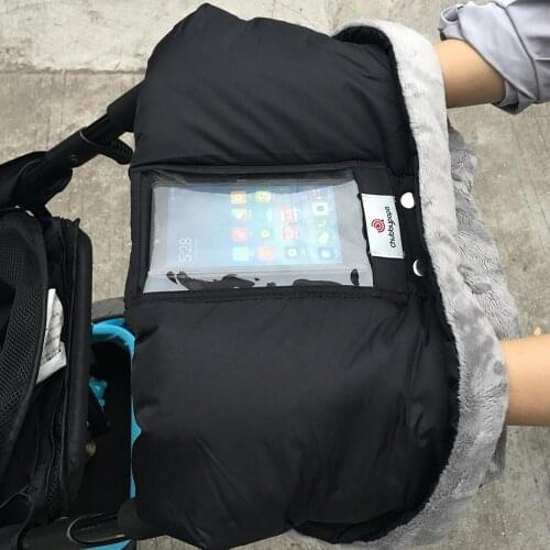 Winter Stroller Gloves Waterproof Warm Fleece Clutch For Stroller Pram Trolley Gloves Hand Muff Mittens Stroller Accessories