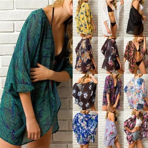 Beach Sarongs Cover-up Swimwear Dress Bobe de Plage Pareo Beach Tunics Bathing Costume Floral Beachwear Cover-up