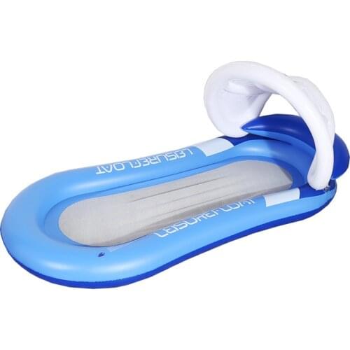 Adult Swimming Beach Inflatable Mesh Lounge Pool Float Detachable Sunshade Spring Float Water Hammock with Canopy