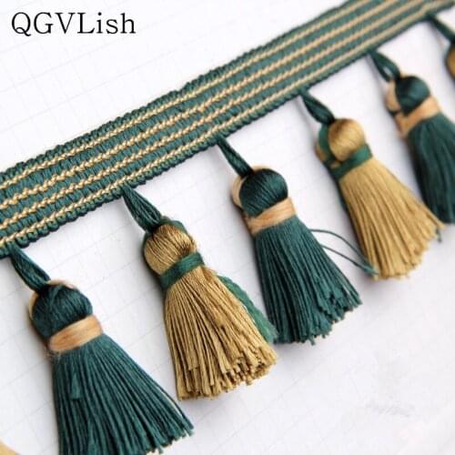 QGVLish 12M/lot 7.5cm Wide Tassel Fringe Curtain Lace Trim Braided DIY Sewing Sofa Edge Lace Ribbon Belt Curtain Accessories