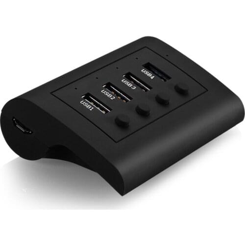 USB3.0 HUB Cable Splitter 4Ports Adapter with Independent Switch High Speed 5G For MacBook Air PC Computer Accessories Connector