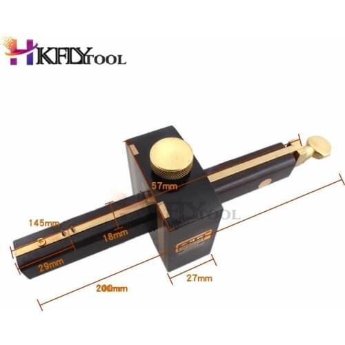 Luxury British Indonesia Ebony+Pure Copper Wearproof Carpenter Woodworking Tool 8INCH Screw Cutting Gauge Mark Scraper Scribers