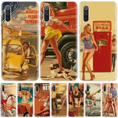 WW2 Sexy Pin up Girl Vintege Cover Phone Case For Xiaomi Mi Note 10 11 9 8 10T 9T CC9 5X 6X Pocophone F1 X3 F2 Pro Lite A1 A2 A3
