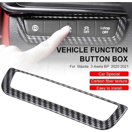 Car Dashboard Inner Button Cover Frame Carbon protection ABS Fiber Decorative for Mazda 3 Axela BP 2020 2021