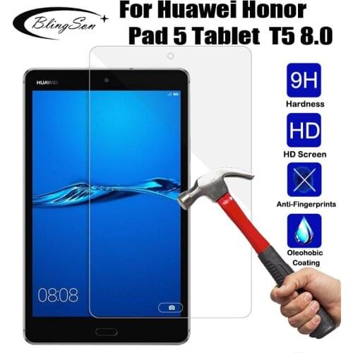Tempered Glass For Huawei HonorPad 5 8.0 Tablet Screen Protector Protective Film Glass 9H For Huawei T5 8.0 Transparent Glass