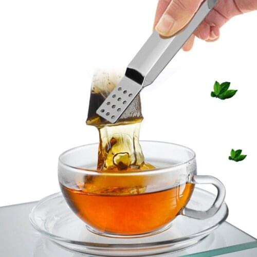 Stainless Steel Tea Bag Clip Anti-scalding Tea Set Accessories Stainless Steel Tea Bag Tong Squeezer Tea Set Food Clip Dropship