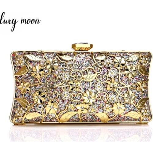 Crystal Rhinestone Clutch Purse Gold Bridal Evening Clutch Bag Luxury Wedding Famous Brand Crossbody Bag for Women ZD1194