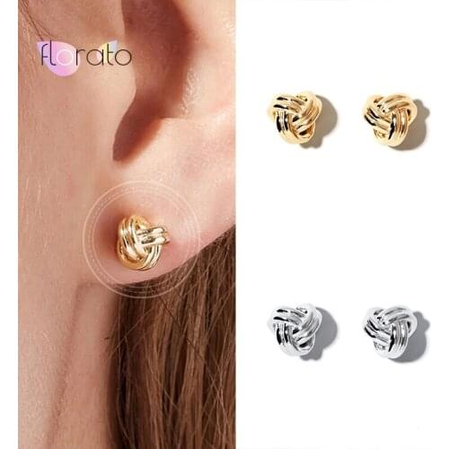 925 Sterling Silver Ear Needle Twist Stud Earrings For Women Minimalist Geometry Earrings Fashion Party Jewelry Accessories