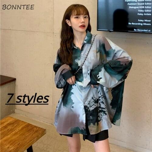 Shirts Women Leisure Harajuku Tops Spring Loose Straight Chic Design Daily Ins Stylish Popular Long Sleeve Single Breasted Fall