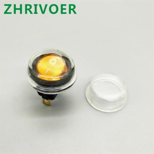 1pcs 20mm KCd1 Led Ship Type Switch 20A 12V Lamp Power Switch Lift Car Button Light on / Off 3-pin Circular Rocker Switch