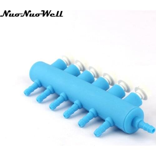1pcs NuoNuoWell 6 Way Diameter 5mm Air Pump Splitter Valve Aquarium Fish Tank Fittings Adjustable Oxygen Flow Control Valve