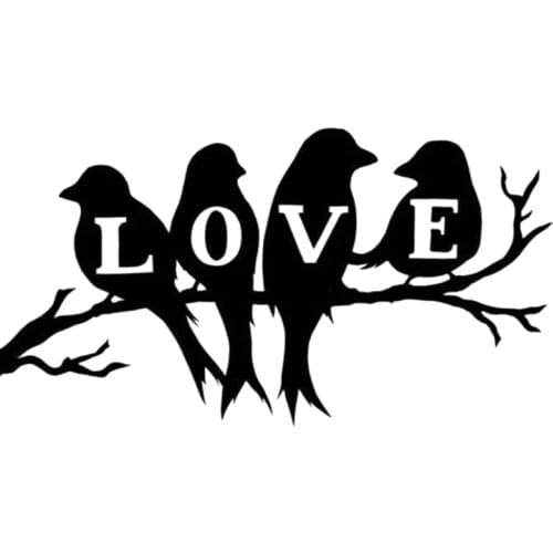 15 * 8cm Funny Love Combination Bird Car Decal Pvc Cute Fashion Car Sticker Decoration Supplies Customizable Colors