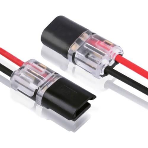 2pin 6/10/50pcs Pluggable Spring Scotch Lock Cable Connector Wire Quick Splice Connectors LED Light Cable Crimp Terminal Blocks