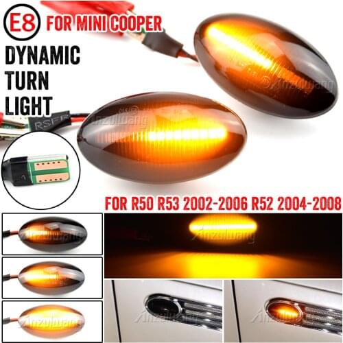 2x 12V Flowing Side Repeater Lamp Dynamic LED Side Marker Light Panel Lamp Error Free For BMW MINI Cooper R50 R52 R53 2002-2008