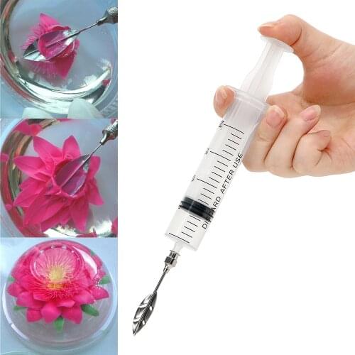 3D Jelly Flower Cake Jello Gelatin Art Tool Russia Nozzle 10 pcs Pudding Nozzle +1 Syringe Tools Cake Decorating Tools