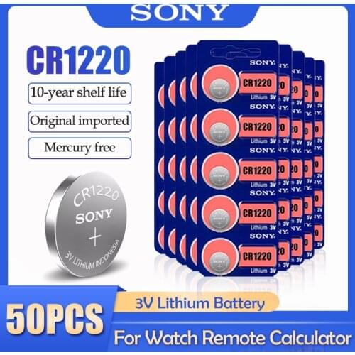 50PCS/LOT Sony CR1220 CR 1220 ECR1220 GPCR1220 BR1220 LM1220 DL1220 3V Lithium Battery For Watch Remote Button Cell Batteries